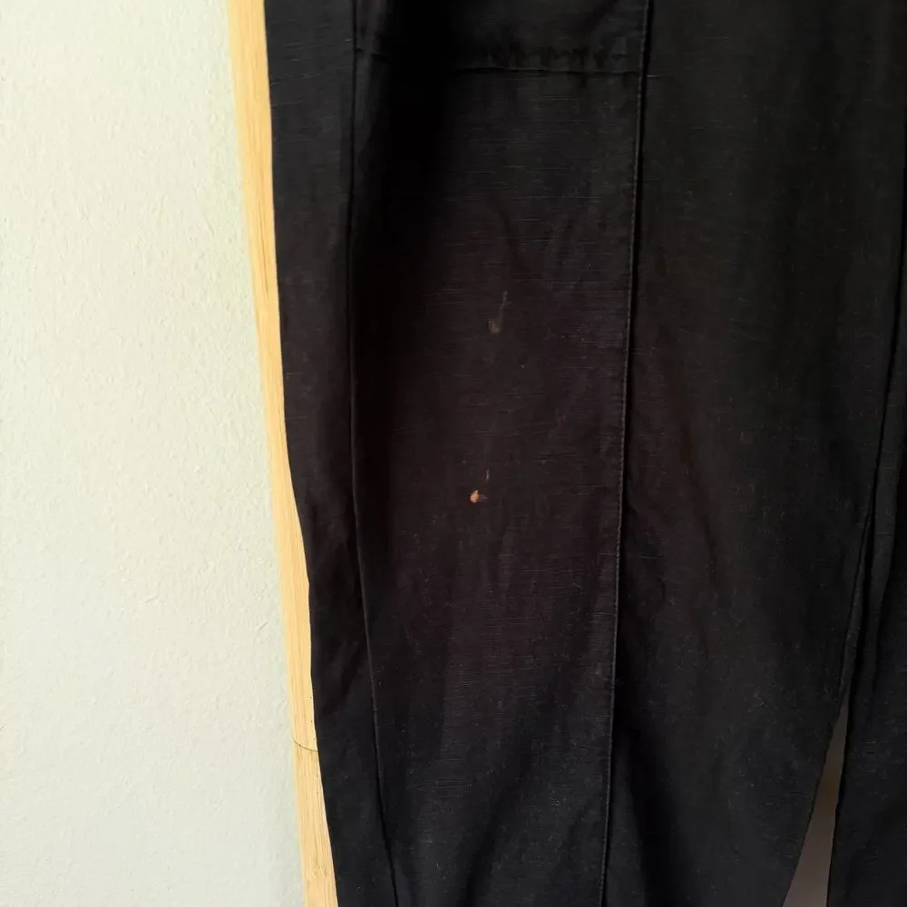 Kobi Halperin Black Tencel Linen Pull On Tapered Pants Women’s Small